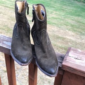 Suede Frye Ankle Booties